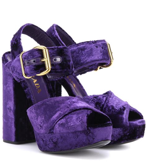 prada velvet platform sandals.